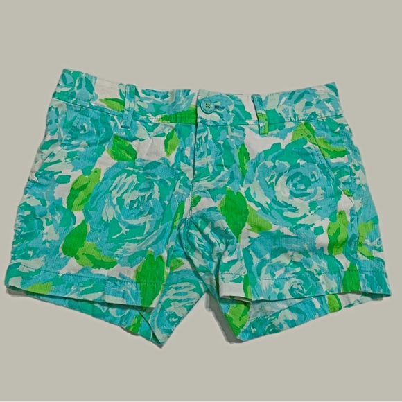 Lilly Pulitzer Callahan Shorts - Poolside Blue Rose First Impression - Size 2 - Picture 3 of 8